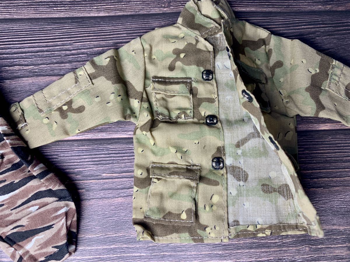  doll clothes * military 3 point set * hat * jacket * pants *1/6 scale military military uniform camouflage pattern beige ticket 