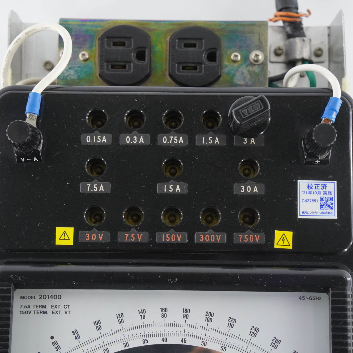 [DW] 8日保証 10/2021CAL 201400 YOKOGAWA 45~65Hz 横河 Portable AC Ammeters & Voltmeters 携帯用交流電流計 電圧計 V-A[05732-0018]_画像5