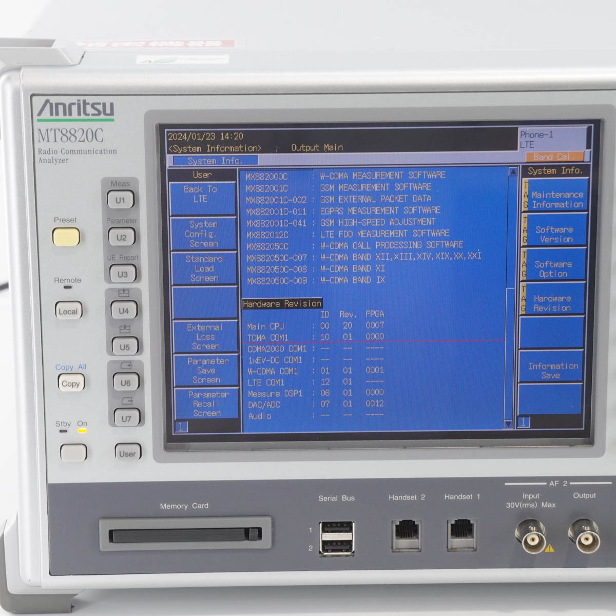 [DW] 8日保証 MT8820C Anritsu Radio Communication Analyzer OP 1 2 8 7 9 11 41 アンリツ ラジオコミュニケーションアナ...[05576-0002]_画像5