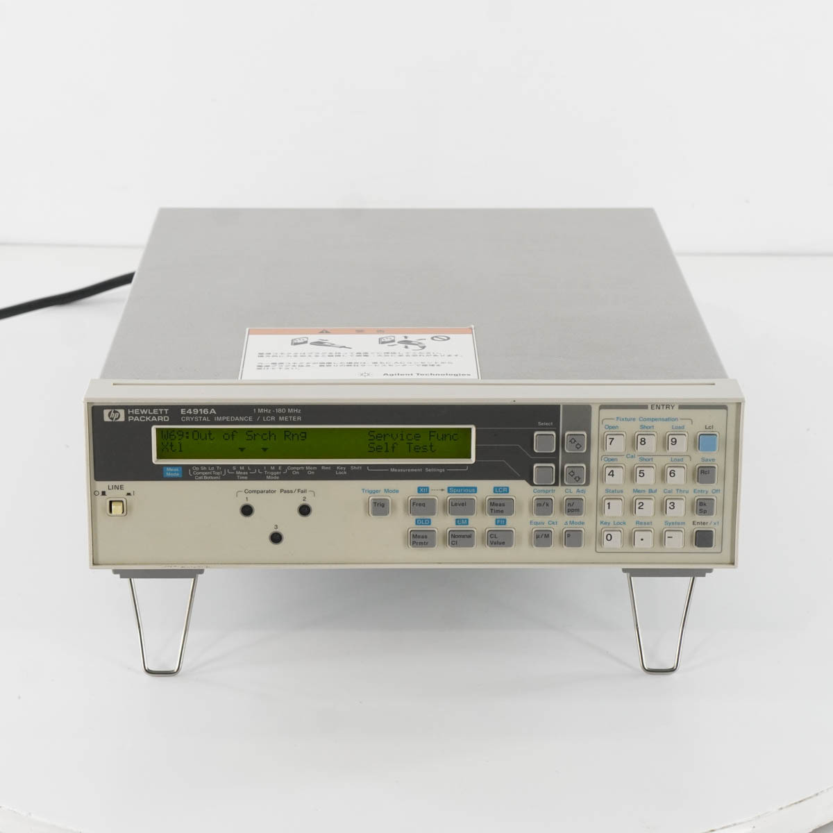 [DW]8日保証 セルフテストPASS E4916A hp 1MHz-180MHz Agilent アジレント Keysight CRYSTAL IMPEDANCE/LCR METER LCRメーター[05771-0008]_画像3