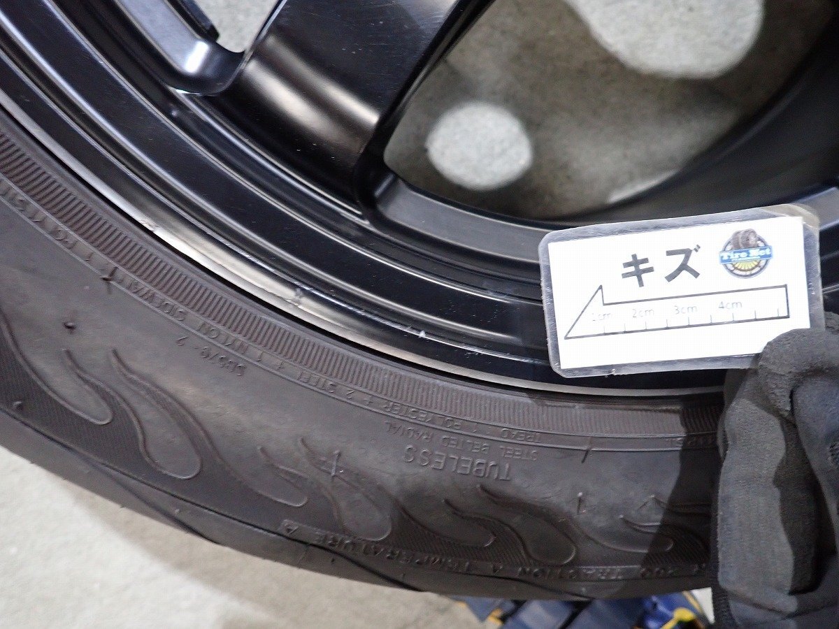 YS7695【送料無料195/55R15】CROSS SPEED CR5 2021年製 中古夏タイヤセット ヤリス フィット ノート等 ▼15×7J 100/4H ET35▼の画像9