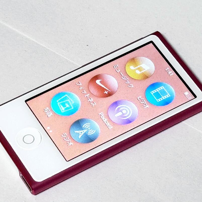 【動作良好】 iPod nano 第7世代 ピンク 赤 nano7 Apple アップル DAP デジタルオーディオプレーヤー _画像2