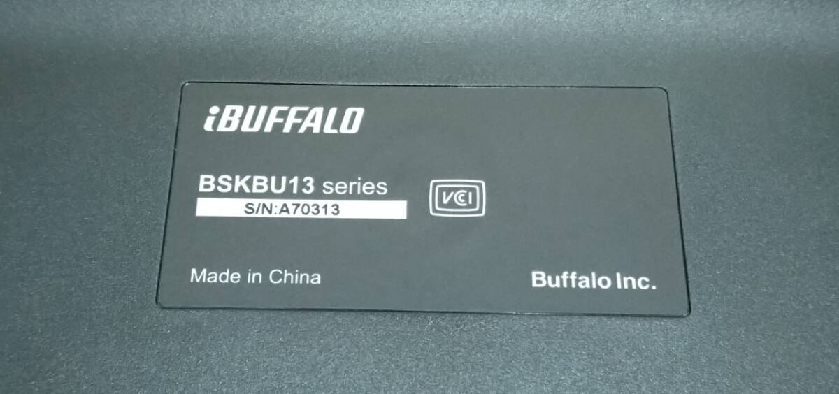 【中古品】BUFFALO バッファロー 日本語キーボード　BSKBU13BK（83キー、テンキーなし、USB有線、黒色）_メーカー、型番、シリアル番号