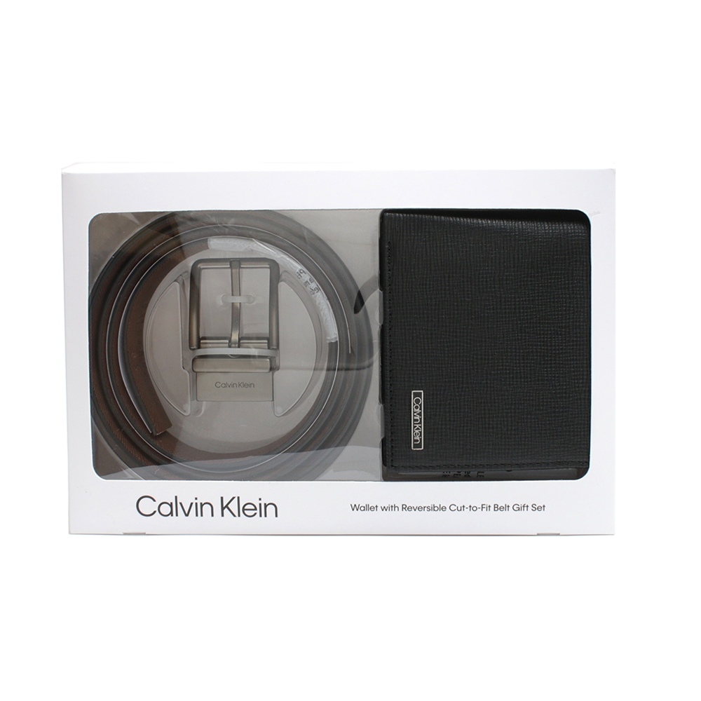 【新品 未使用】カルバンクライン CALVIN KLEIN ベルト＆二つ折り財布セット 41CK240002 メンズ ブラック CK