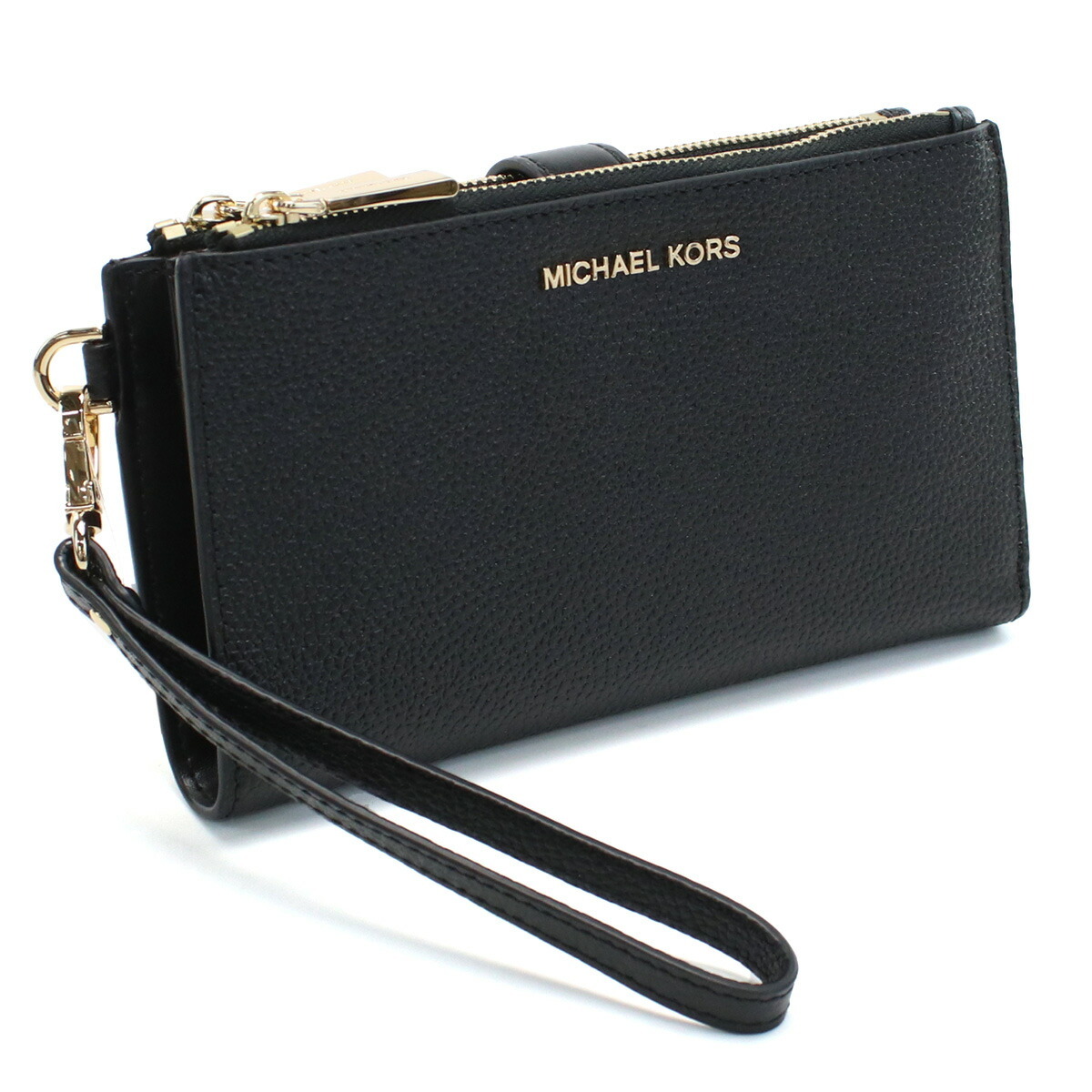 【新品 未使用】マイケルコース MICHAEL KORS JET SET ２つ折り長財布 小銭入付き ブランド 34F9GAFW4L LEATHER 001 BLACK ブラック