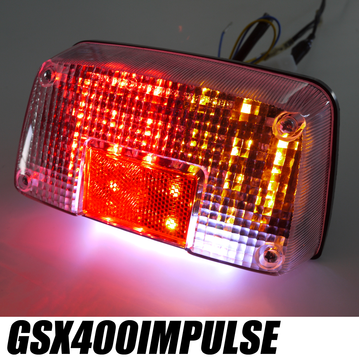 GSX400インパルス用LEDウインカー付きテールランプ クリア GK79A GK7CA_画像2