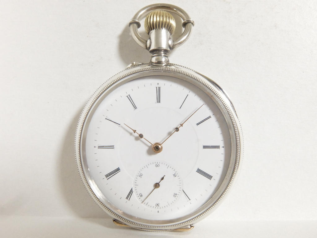 商館時計 コロン商会 獅子印（高級品） 16石 銀無垢ケース 分解清掃済み 綺麗ですの画像1