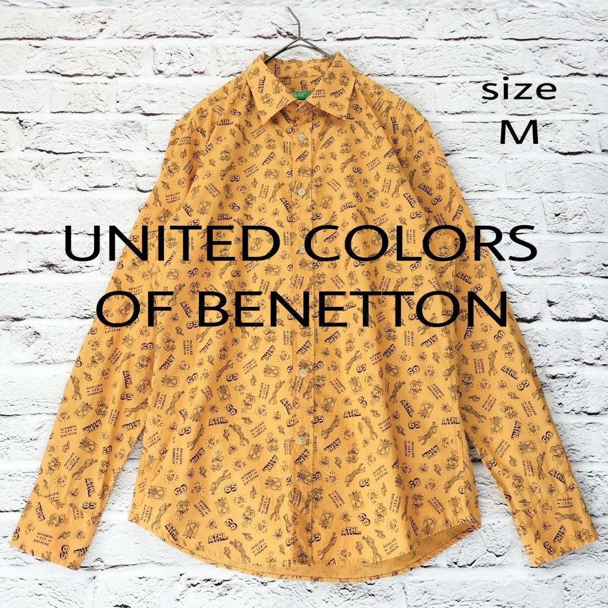 【ベネトン】UNITED COLORS OF BENETTON  総柄シャツ美品