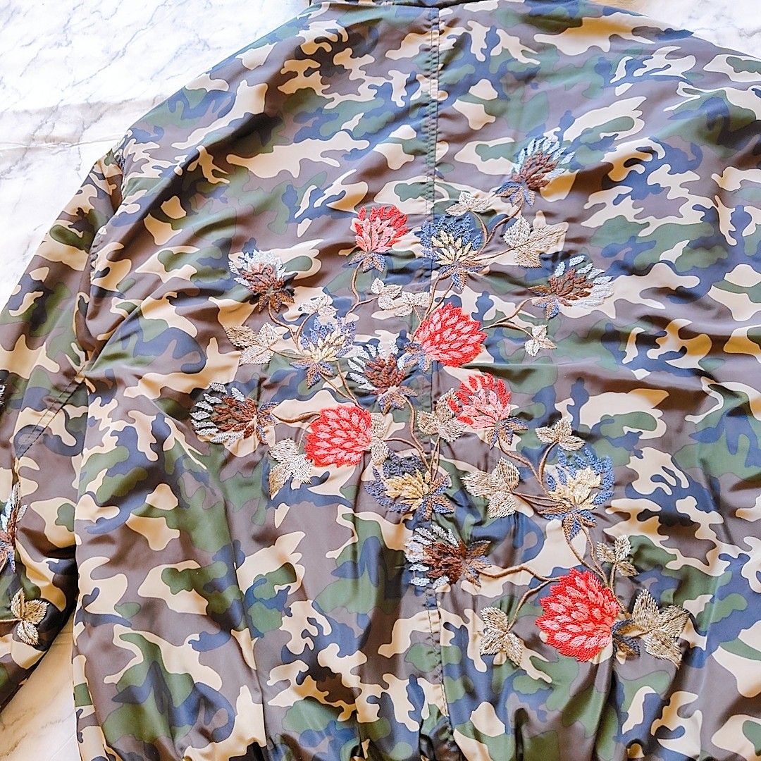 美品】ZARA ダウン ジャケット M カーキ 迷彩 花柄 刺繍|Yahoo 美品】ZARA ダウン ジャケット M カーキ 迷彩 花柄 刺繍|Yahoo