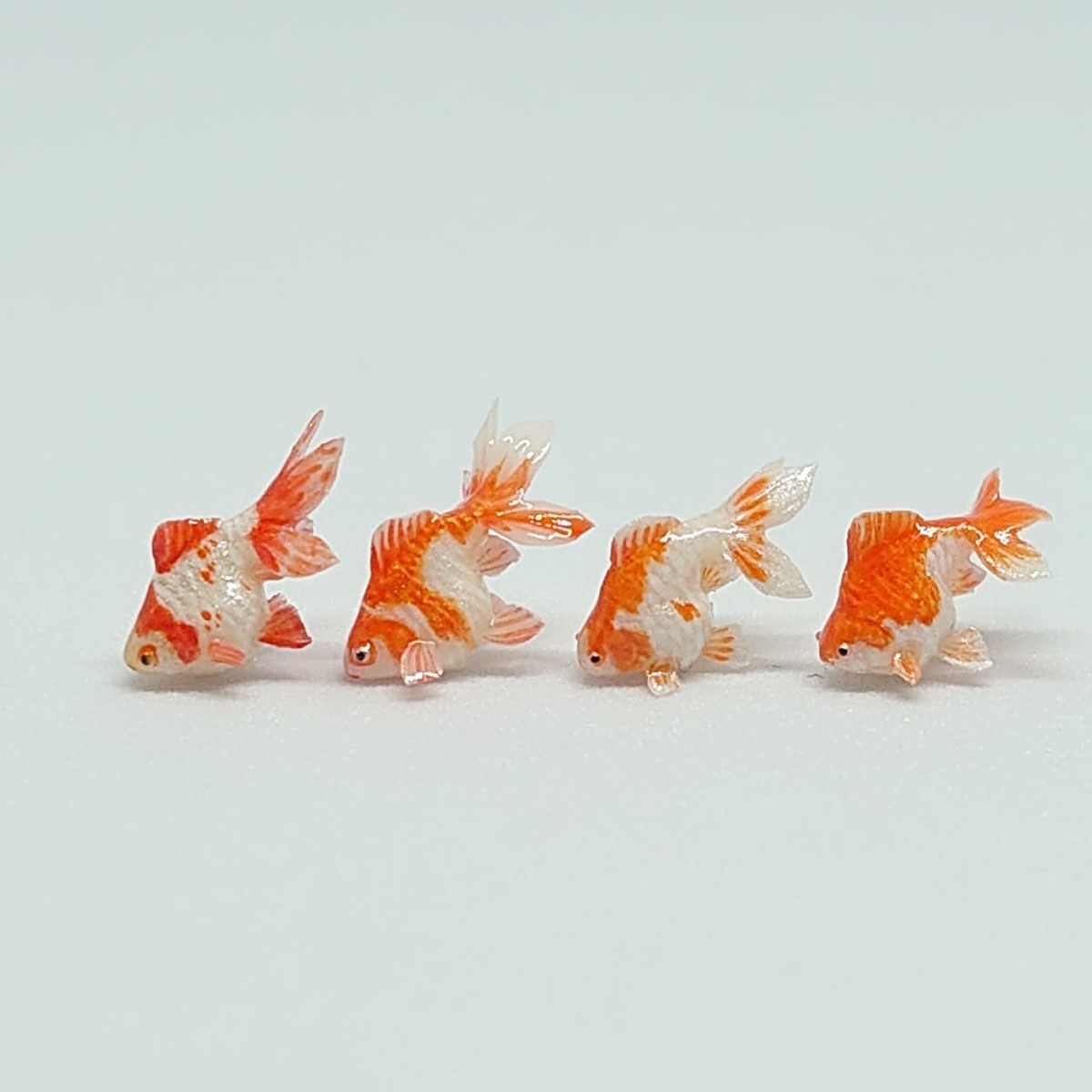 ミニチュア 樹脂粘土 金魚 キャリコ琉金(S) ハンドメイド ジオラマ A_画像2