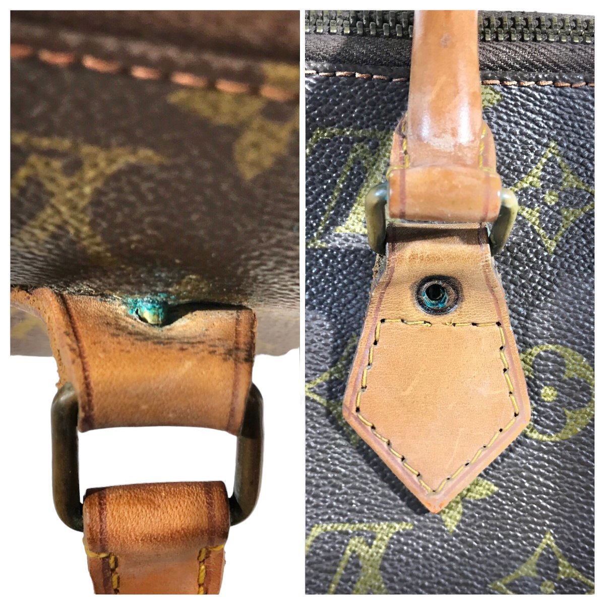 1円～ ルイ・ヴィトン LOUIS VUITTON バッグ ハンドバッグ サックトリアングル トライアングル 横長 モノグラム ブラウン M51360 中古_画像8