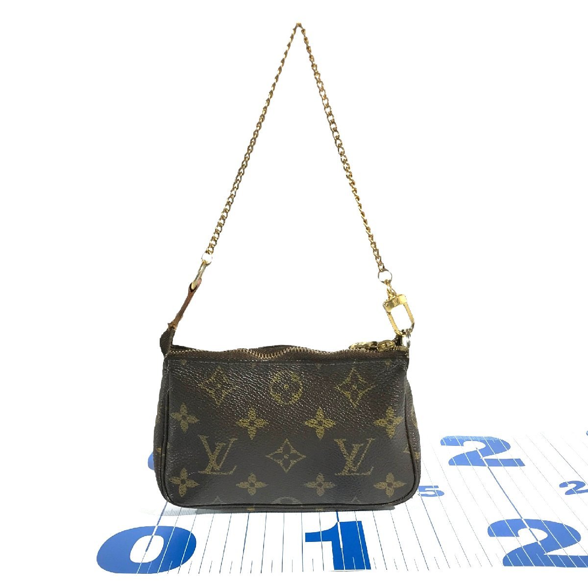 【1円～】ルイヴィトン LOUIS VUITTON バッグ ポーチ モノグラム ミニポシェットアクセソワール M58009 FL3097 PVC レザー ブラウン 中古_画像4