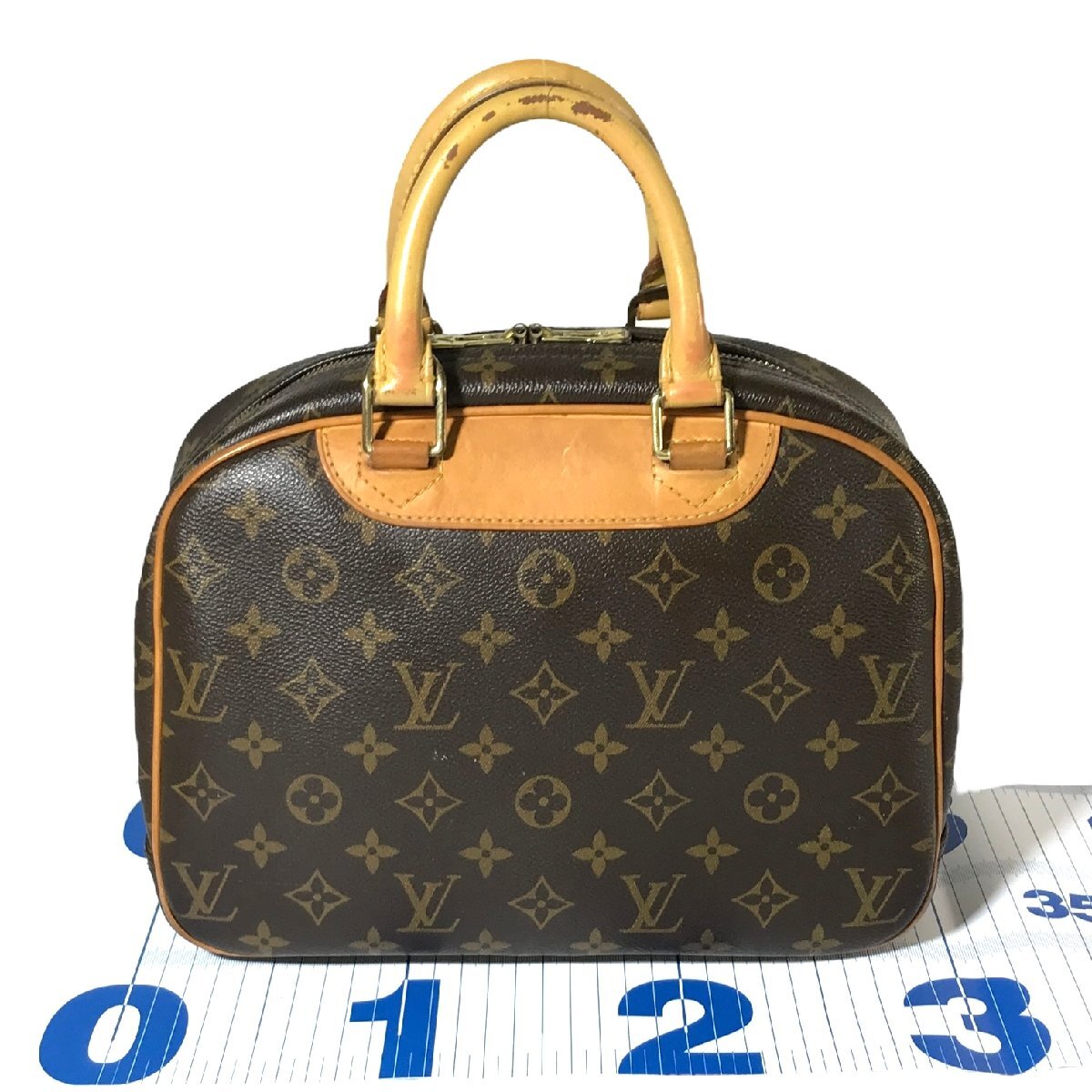 1円～ ルイヴィトン Louis Vuitton バッグ ハンドバッグ トゥルーヴィル モノグラム M42228 MI0035 レザー ブラウン 中古_画像4