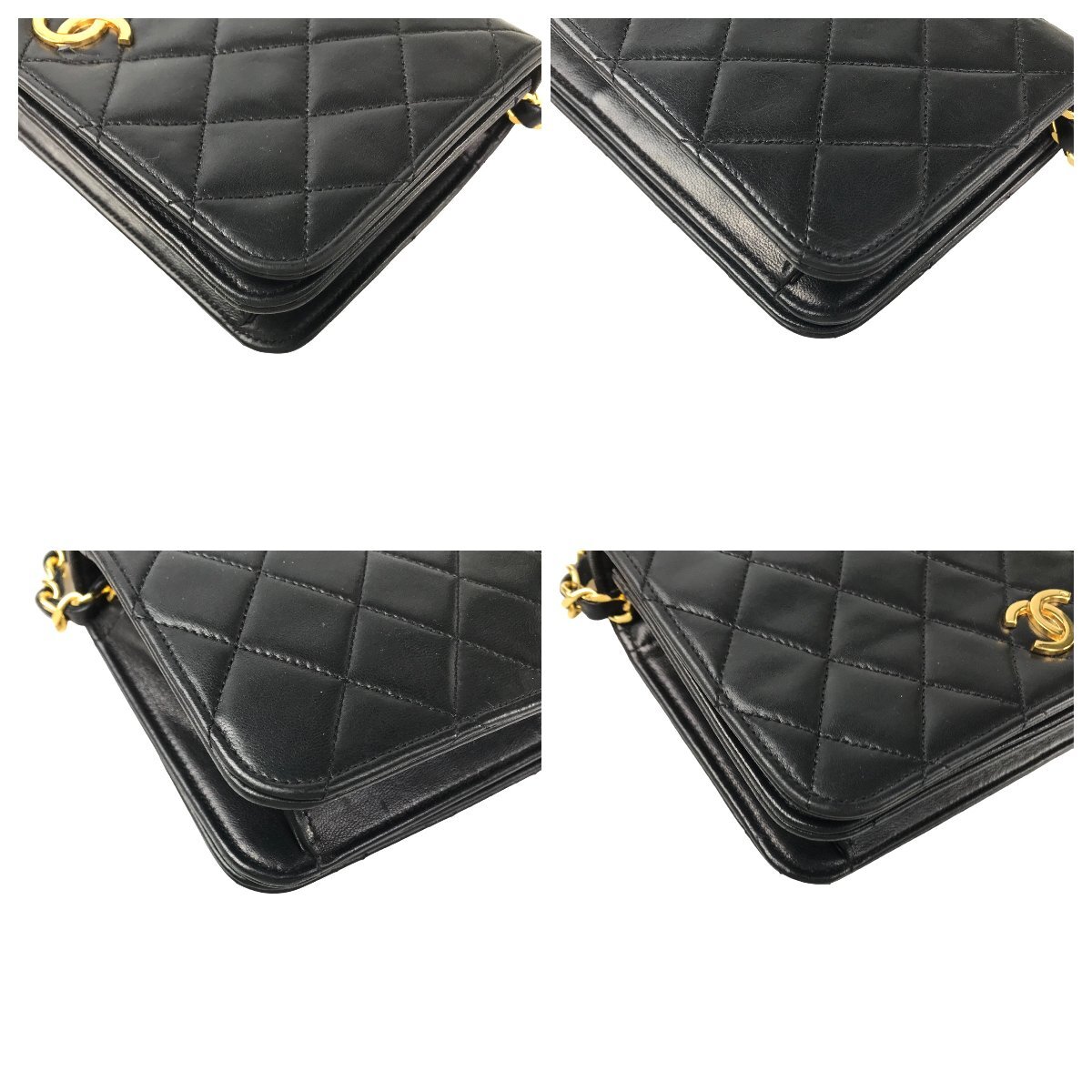 【1円～】シャネル CHANEL バッグ チェーンショルダーバッグ ココマーク マトラッセ ラムスキン ブラック プッシュロック 中古_画像10