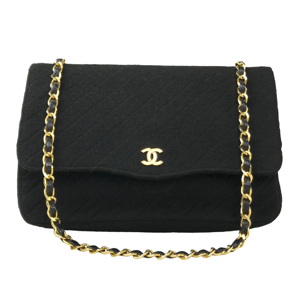 【1円～】シャネル CHANEL バッグ ショルダーバック チェーンショルダー マトラッセ ココマーク ブラック ゴールド金具 中古_画像1