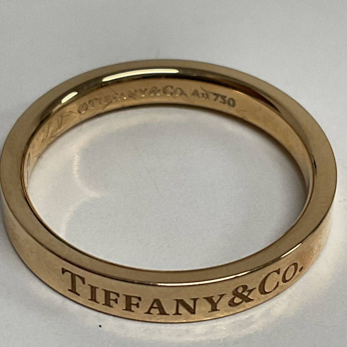 営AD741-60◆ TIFFANY&Co. ティファニー Au750刻印 総重量3.63g k18 リング 指輪 ケース 箱ありの画像6