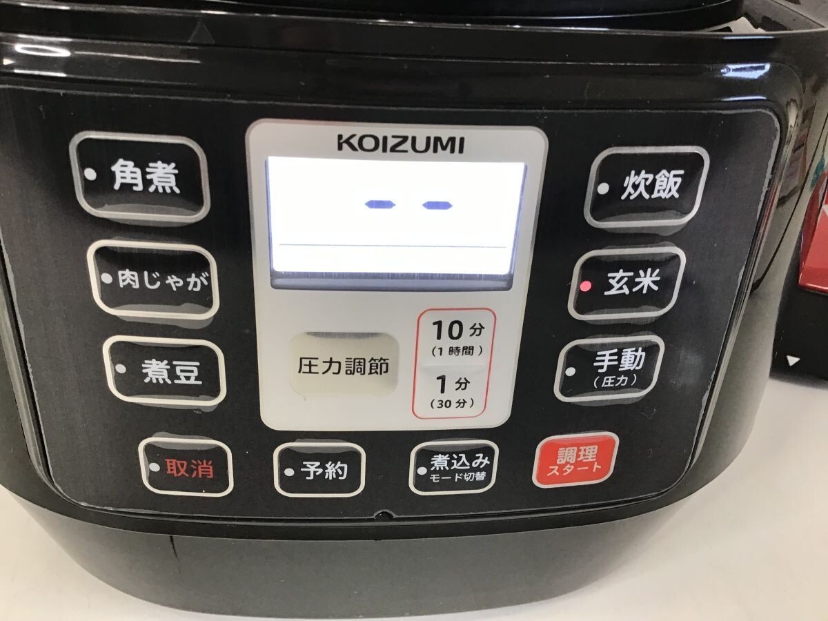 ●営ST762-140 【通電確認済み】 アイリスオーヤマ KRC-ID30-R IH ジャー 炊飯器 3合 IHコンロ KOIZUMI マイコン電気 圧力鍋 KSC-3501_画像2