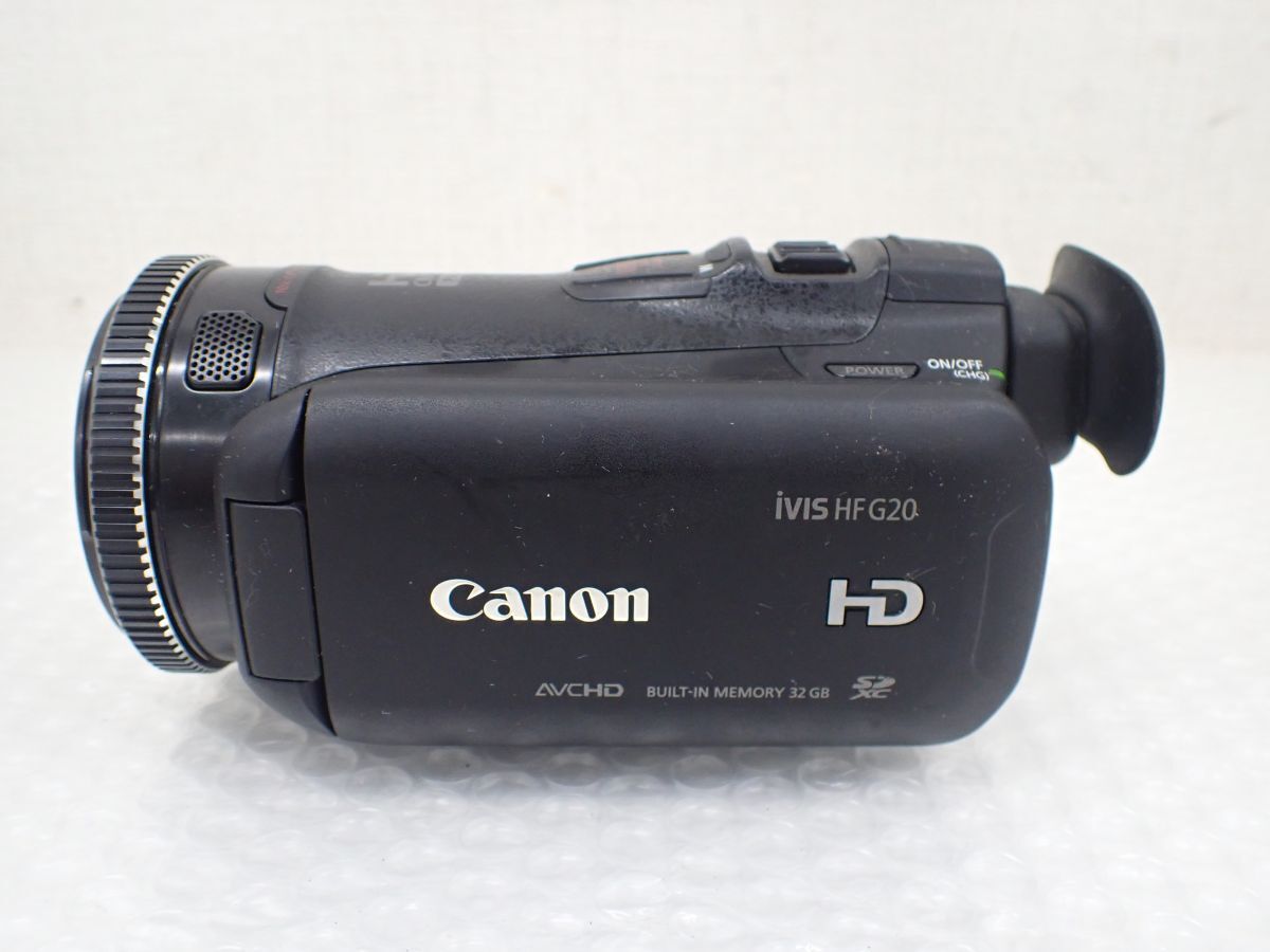 D859-60　Canon キヤノン ハイビジョンカメラ デジタルビデオカメラ iVIS HF G20 2014年製、バッテリーパック BP-808D　中古・動作確認済み_画像9
