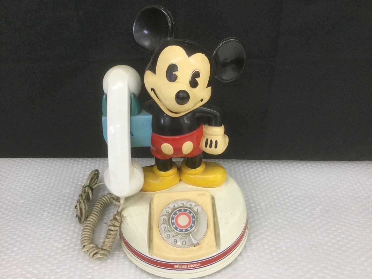 D838-100【ジャンク】Mickey(ミッキーマウス)Disney(ディズニー)DK-641 黒電話 ダイヤル式電話機 レトロ アンティーク/神田通信t_画像1