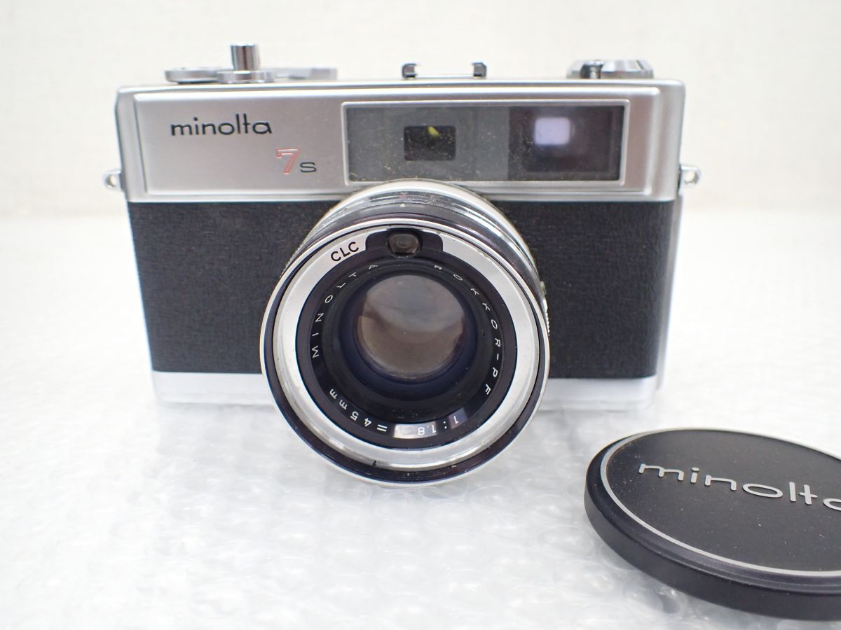 D898-60　Minolta ミノルタ　Hi-Matic 7s Rangefinder Film Camera Silver 45mm f/1.8 ミノルタ レンジファインダー　レザーケース付き_画像2