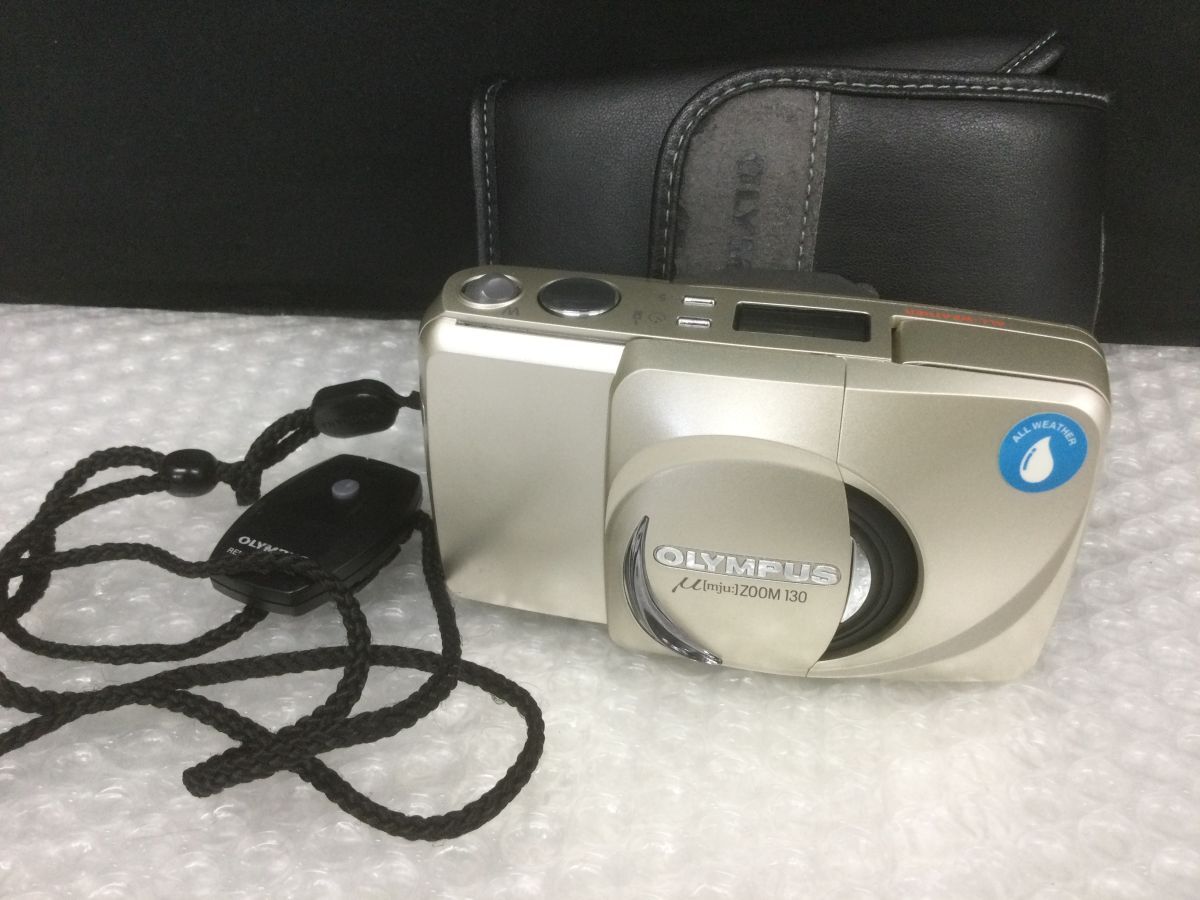 D792-60-M【中古　通電動作確認済み】OLYMPUS オリンパス コンパクトフィルムカメラ OLYMPUS μ [mju;] zoom130 ミュー シャンパンゴールド_画像1