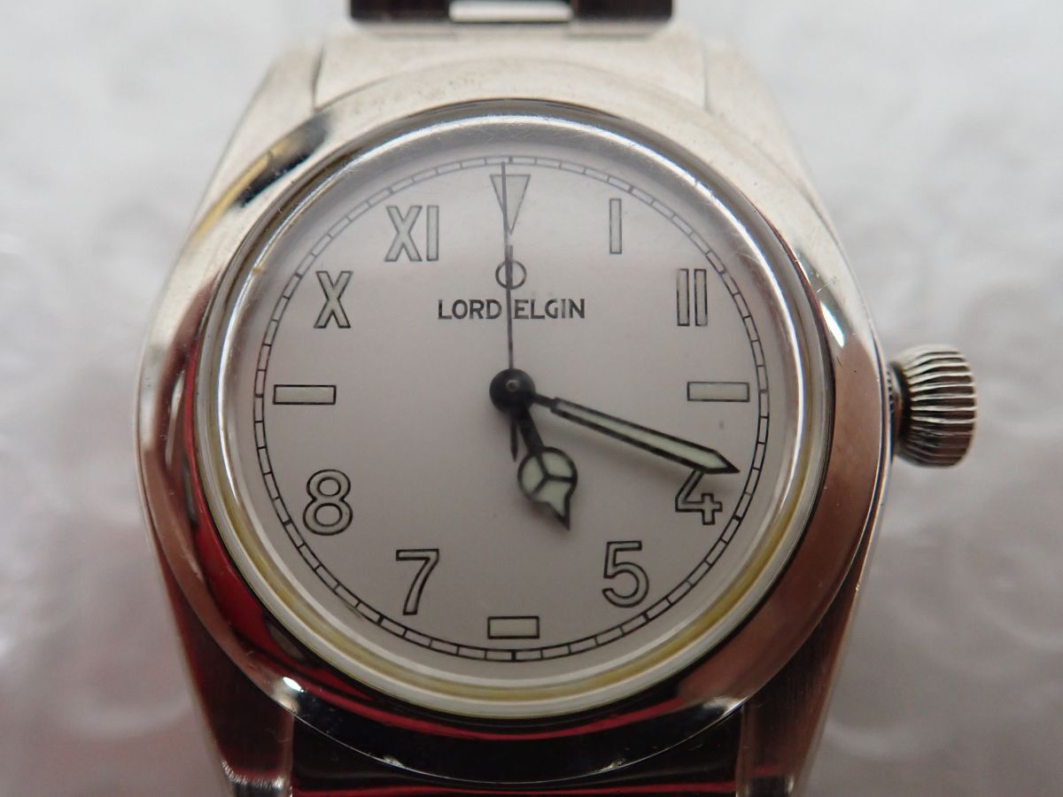 D004-60-M　ELGIN/エルジン LORD ELGIN ロードエルジン 3針 メンズ 自動巻き 腕時計 M-049 付属品　中古稼働品　レターパック_画像4