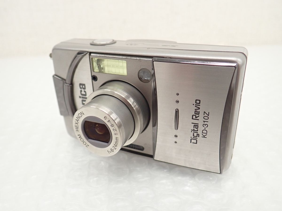 D024-690-M　コニカ　Konica Digital Revio KD-310Z コンパクトデジタルカメラ　シルバー　バッテリー・SDカード　中古・動作確認済み_画像2