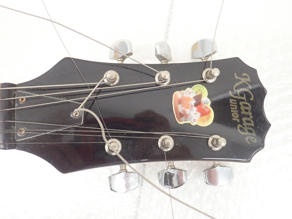 DD977-140 K-Garage Junior スピーカー付ミニエレキギター ピンク レスポール ジュニアタイプ SLP-180 音出し確認済の画像4