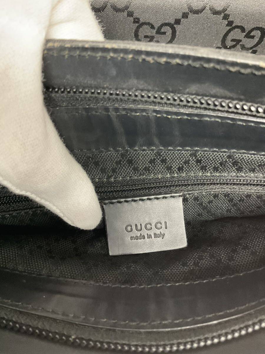 SKT611-80◆ GUCCI グッチ GG ナイロンキャンバス ブラック 黒 ワンショルダーバッグ 001・3099・2865_画像7