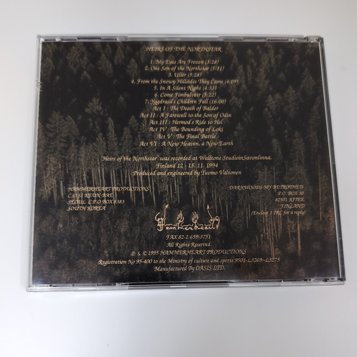 「1st Press」Darkwoods My Betrothed　Finland　Black Heavy Metal　ブラックメタル　ヘヴィメタル　輸入盤CD　1st_画像6