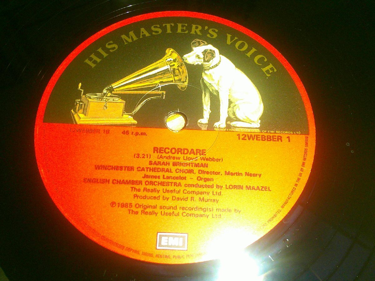 12’LP：PIE JESU Sarah Brightman Paul Miles-Kingston Placido Domingo Andrew Lloyd Webbers Requiem ：UK盤の画像2