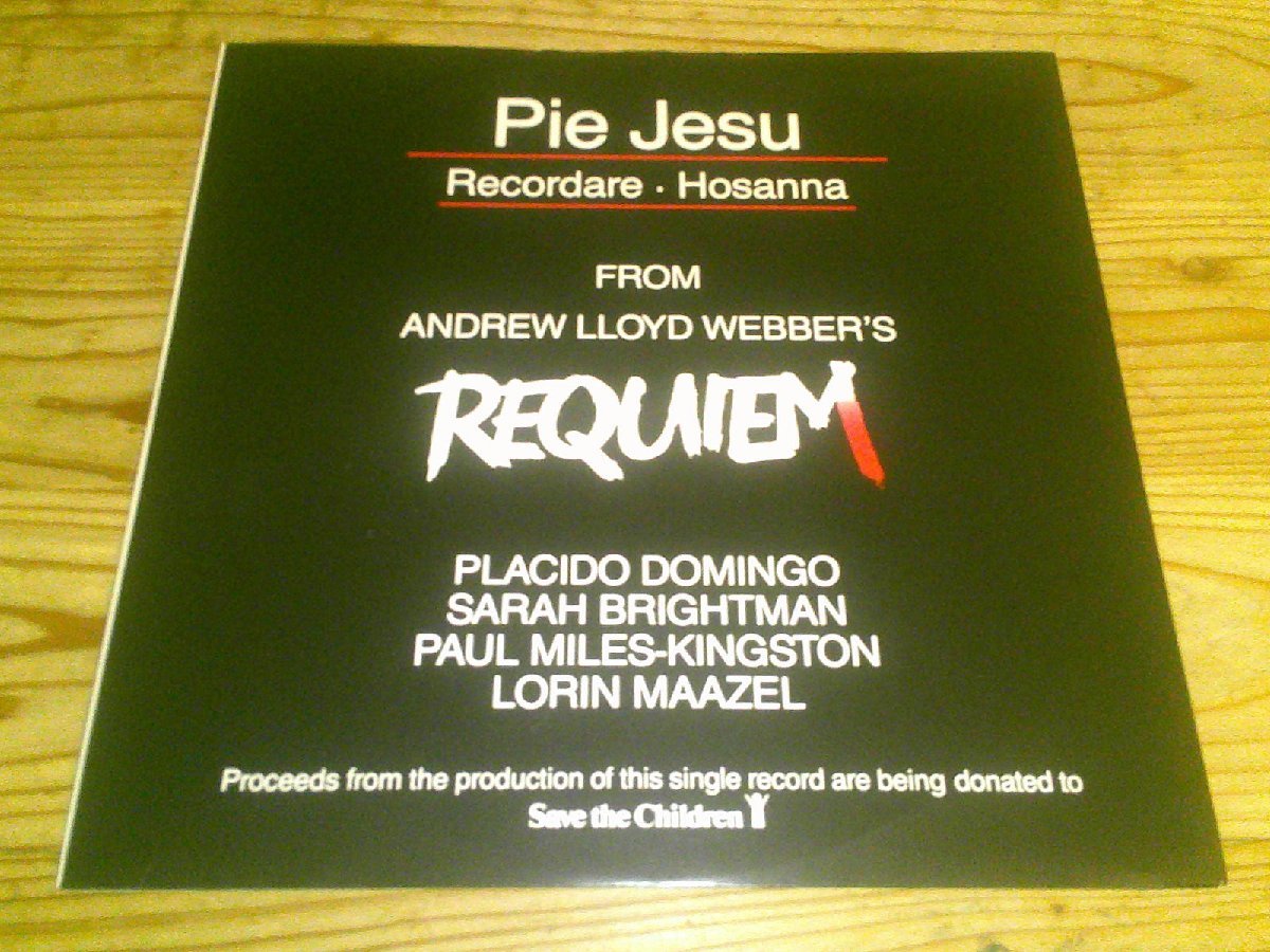 12’LP：PIE JESU Sarah Brightman Paul Miles-Kingston Placido Domingo Andrew Lloyd Webbers Requiem ：UK盤の画像1