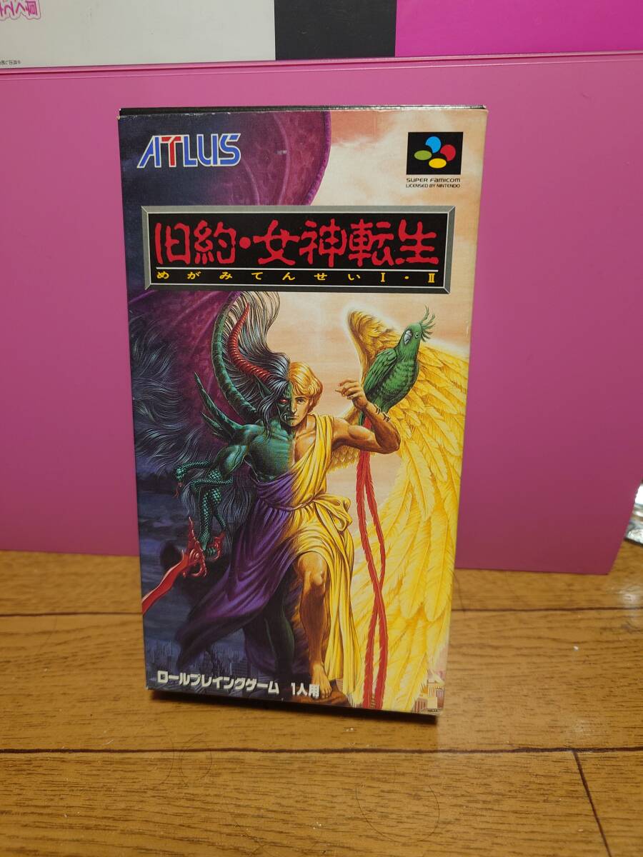 【美品】旧約・女神転生 スーパーファミコン SFC スーファミ　箱あり・説明書あり・ハガキあり_画像1