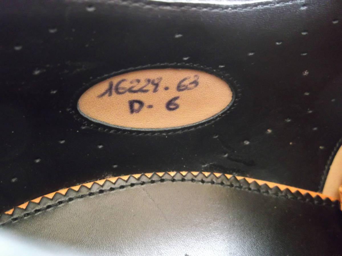 新品 サントー二 SANTONI 3アイレット ホールカット UK6D 黒灰 グッドイヤー製法_画像5