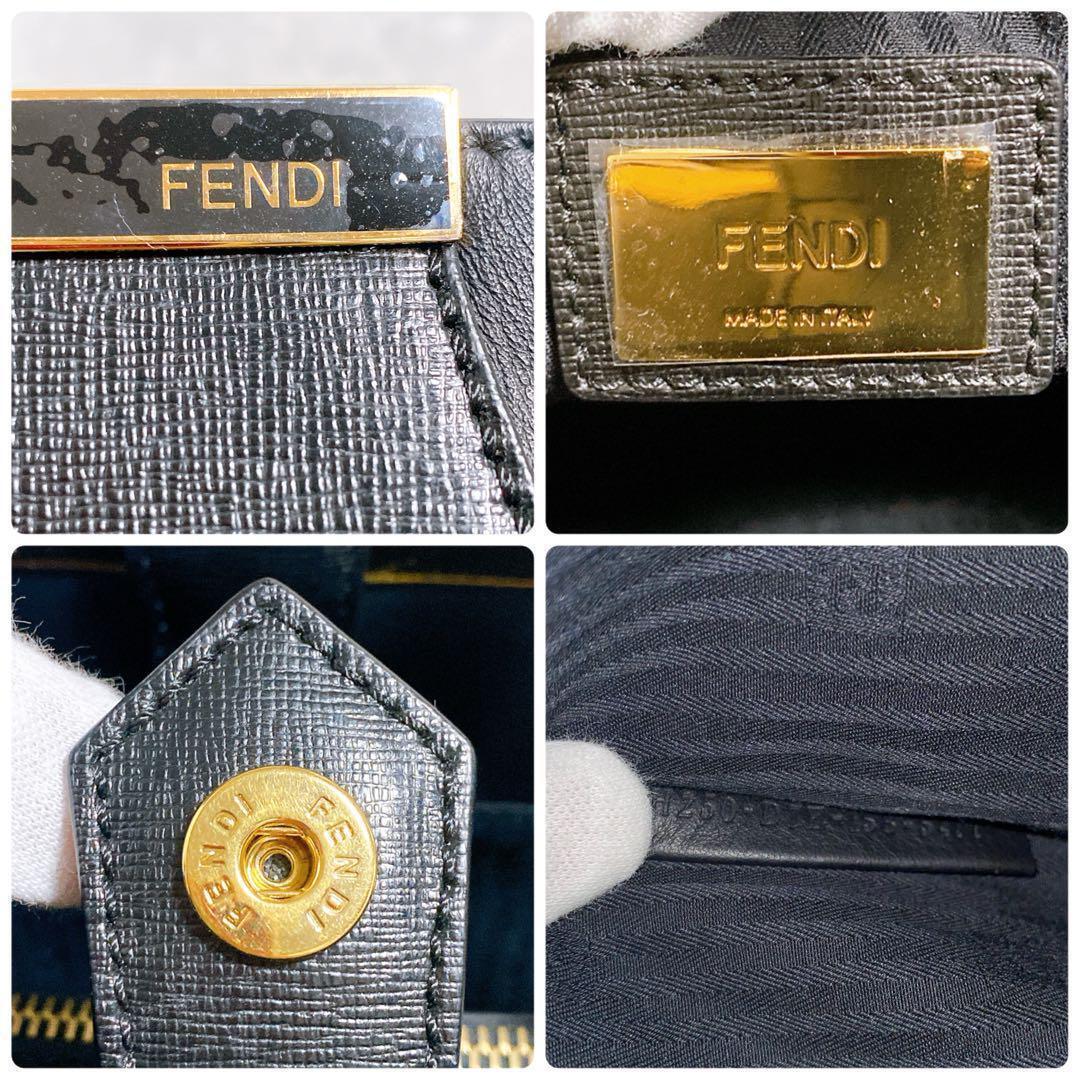 フェンディ FENDI トゥージュール ハンドバッグ ショルダーバッグ レザー 黒 ブラック 2way 廃盤 希少 レアの画像9