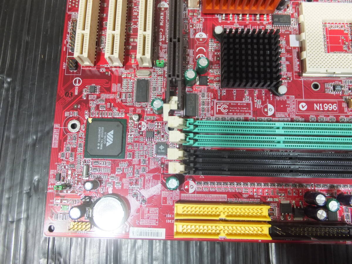 送料込! MSI MS-6738 VER:1.0 KM2M Combo Socket PGA 462 マザーボード MICRO-STA VIA KM266 KL266_画像3