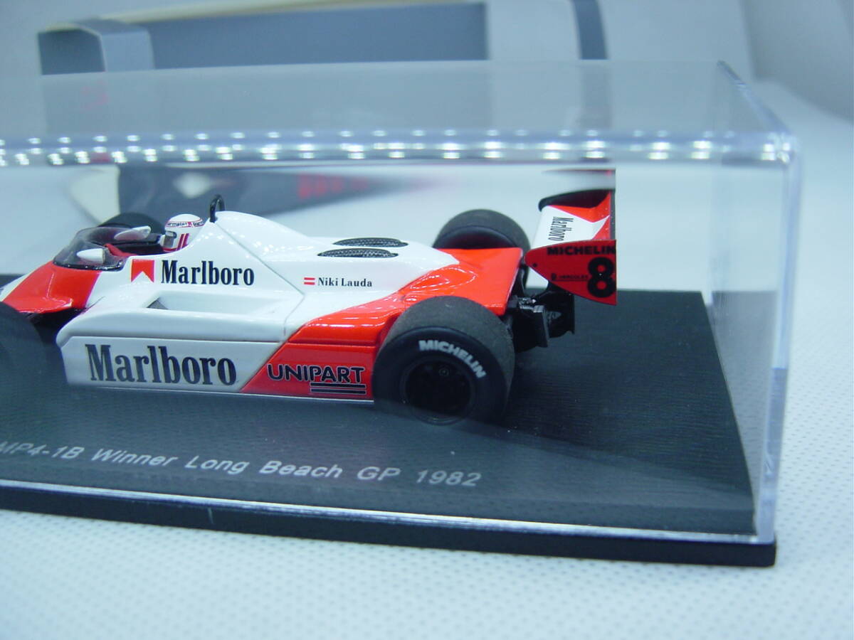 送料350円～ spark 1/43 McLaren MP4-1B Winner Long Beach GP 1982 #8 Niki Lauda マクラーレン ラウダ アメリカ西GP マルボロ Marlboroの画像5