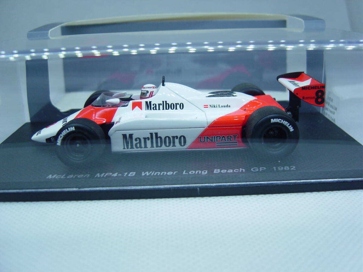 送料350円～ spark 1/43 McLaren MP4-1B Winner Long Beach GP 1982 #8 Niki Lauda マクラーレン ラウダ アメリカ西GP マルボロ Marlboroの画像2