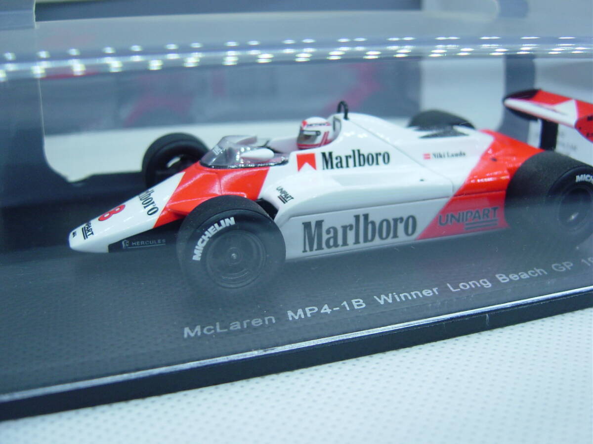 送料350円～ spark 1/43 McLaren MP4-1B Winner Long Beach GP 1982 #8 Niki Lauda マクラーレン ラウダ アメリカ西GP マルボロ Marlboroの画像3