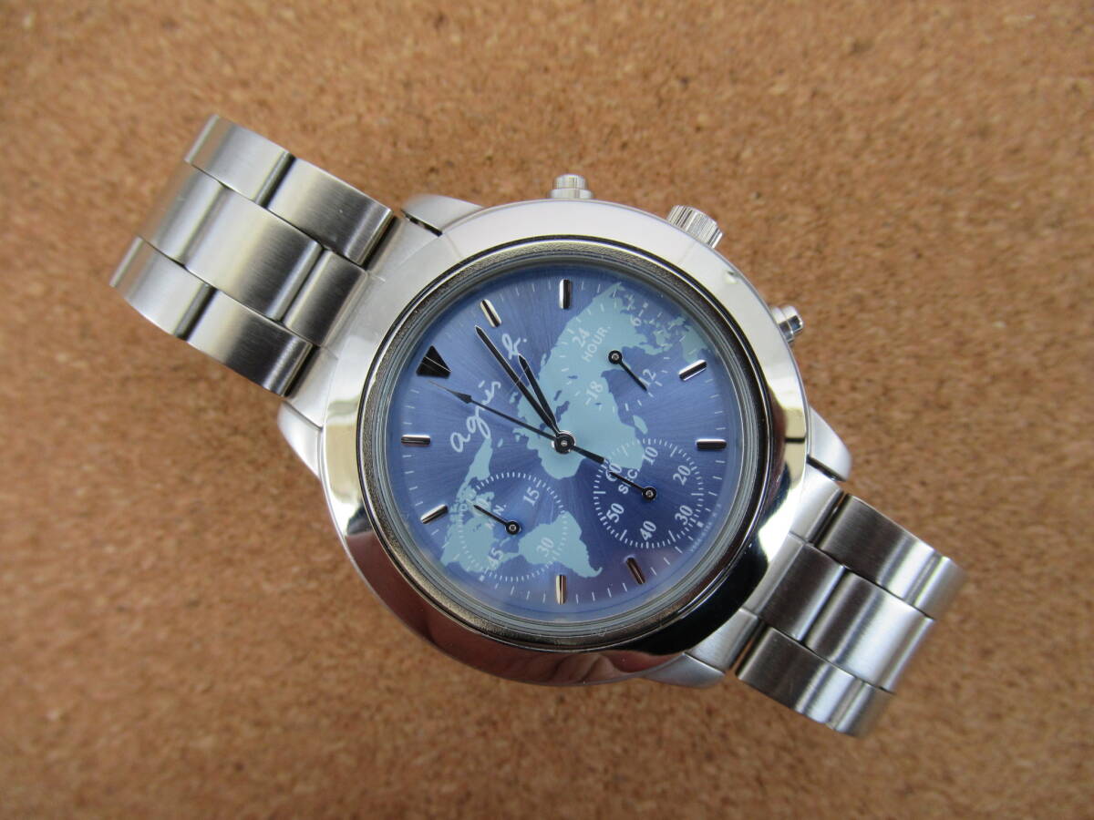 Anesbay Ladies Chronographer Rare Sky Blue Exterive Aperious Красивая батарея уже заменена супер дешево !!