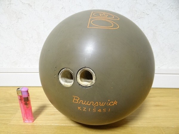 希少 80年代 ビンテージ RHINO Brunswick KZI5451 ボウリング ボール レトロ 昭和 当時物 現状_画像2