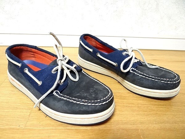 中古 SPERRY TOPSIDER スペリートップサイダー CUP COLLECTION メンズ 7M レザー スニーカー デッキシューズ ローシューズ_画像1