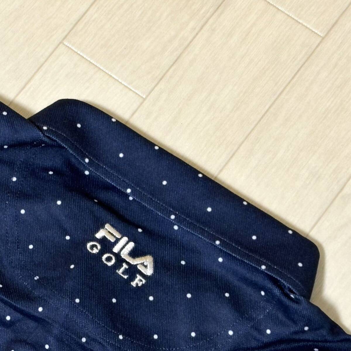 新品★フィラ ゴルフ FILA GOLF ドットプリント 吸汗速乾 半袖ボタンダウンシャツ★ネイビー★サイズ3L★送料185円_画像5