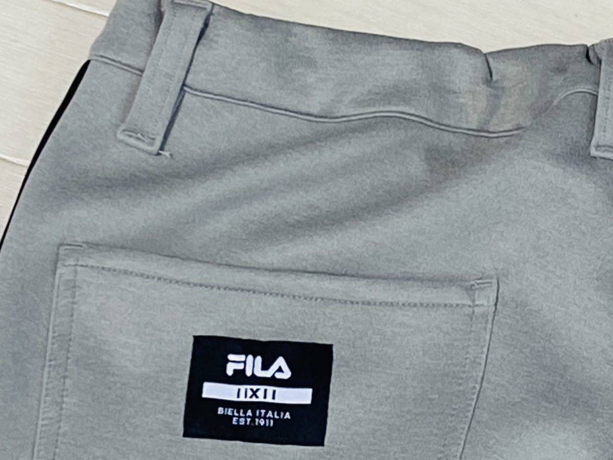 新品★FILA GOLF フィラ ゴルフ サイドライン切替 軽量ダンボールニット スウェット テーパード ジョガーパンツ/春夏/グレー/w82_画像7