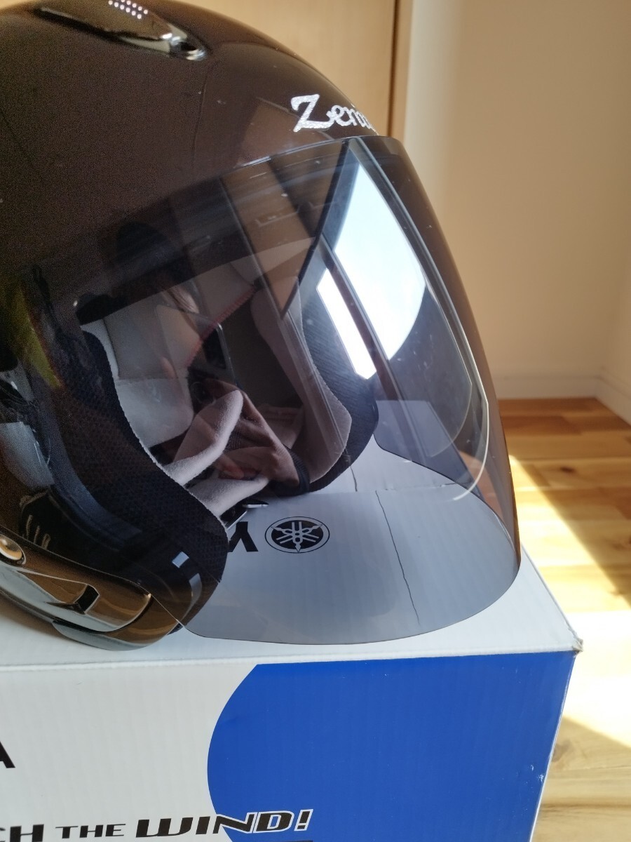 【レディース】美品　ヤマハ　ゼニス　モカ　XSサイズ（53〜54cm）新品クリアシールドとグローブ（Sサイズ）付き　ジェットヘルメット_画像5