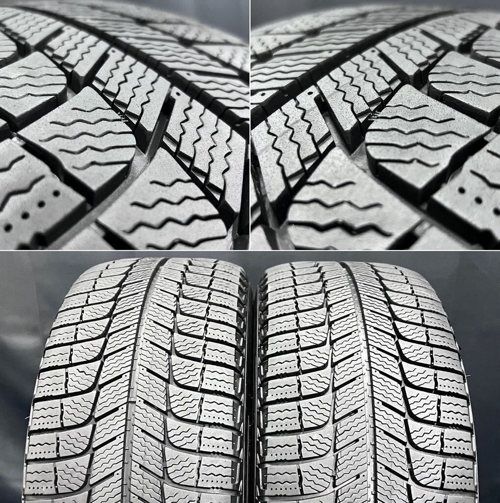 深溝★社外アルミ&205/55R16 MICHELIN X-ICE3+ 4本 №240306-S3 プリウス ウィッシュ等 6J +45 5H 100/16インチホイールスタッドレスセット_画像3