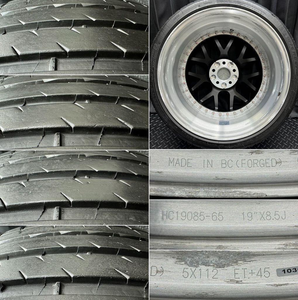 深溝鍛造★BC FORGED HC040＆235/35R19 MICHELIN PS4S 4本 №B240322-B1 8.5J +45 5H 112/ベンツ Aクラス CLA AMG等/19インチホイールの画像8