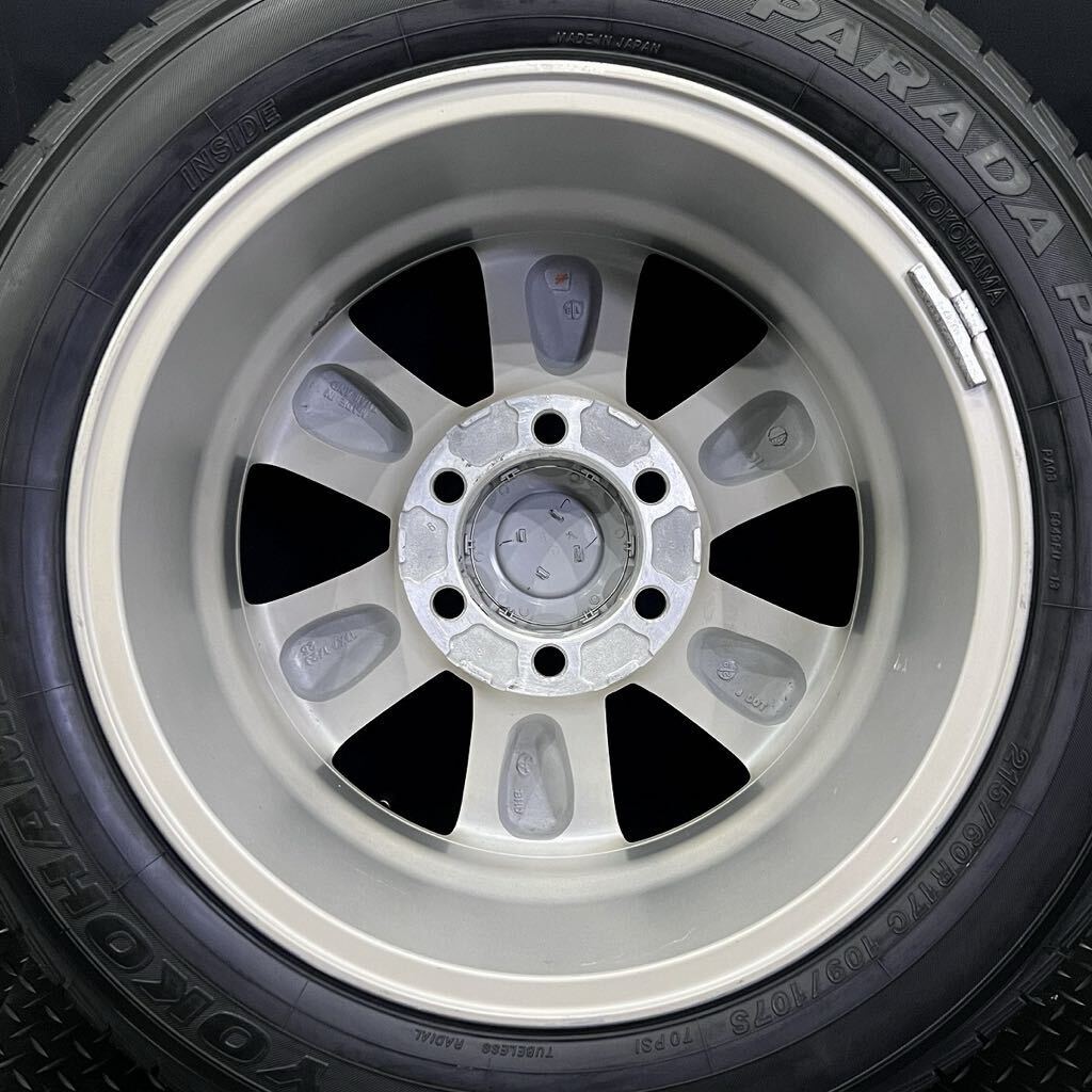 23年製新品★215/60R17C 109/107S ヨコハマ パラダ PA03＆美品後期150プラド純正アルミ 4本 SB240329-S1 200系ハイエース/LTホワイトレター_画像7