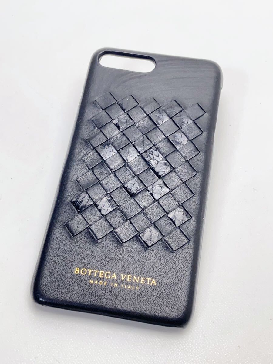 D950 美品 ☆☆ BOTTEGA VENETA ボッテガヴェネタ イントレチャート スマホケース 本革 ブラック_画像1