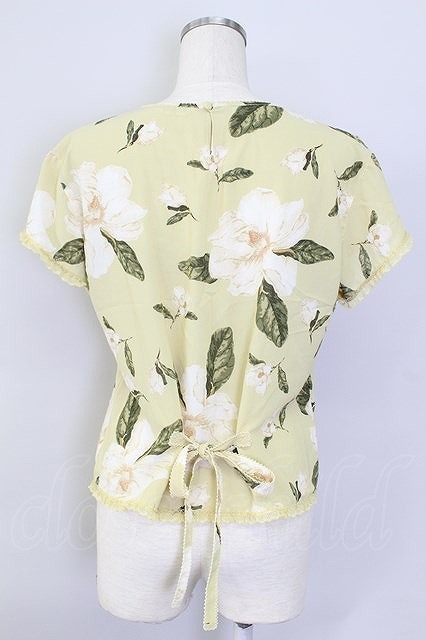 KANEKO ISAO / flower short sleeves tops yellow X white X green T-24-02-18-008-EL-TO-HD-ZT355